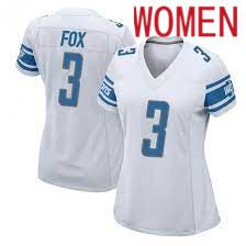 Women Detroit Lions #3 Jack Fox Nike White Game NFL Jersey